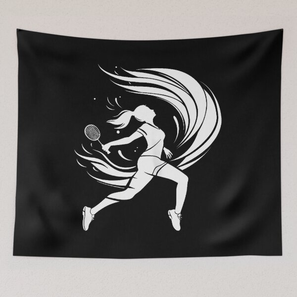 Item preview, Female Badminton Player Drawing Shuttle designed and sold by bambiai.