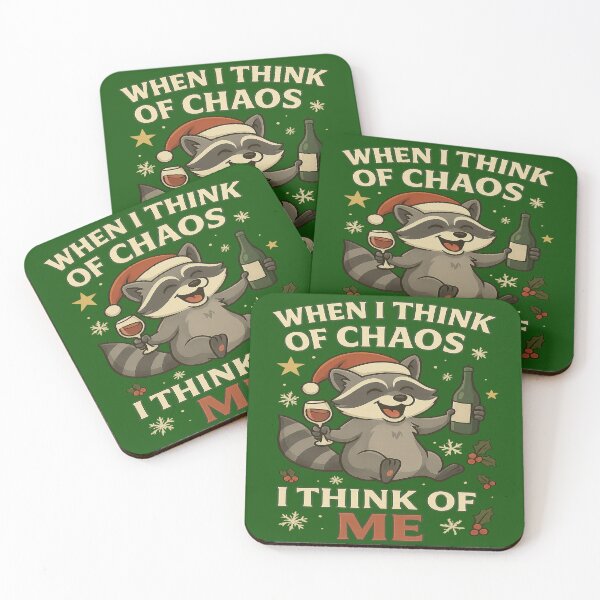 Item preview, Funny Drunk Raccoon Christmas – Chaos Edition designed and sold by NOVAWEARIT.