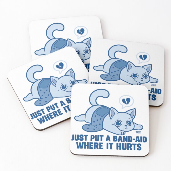 Item preview, Just Put a Band-Aid Where It Hurts – Sad Cat Emotional Healing Design designed and sold by haitrieuic96.