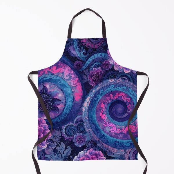 Item preview, Psychedelic pattern: flowers, roses, spirals in purple, pink, and light blue designed and sold by angel-cat-22.