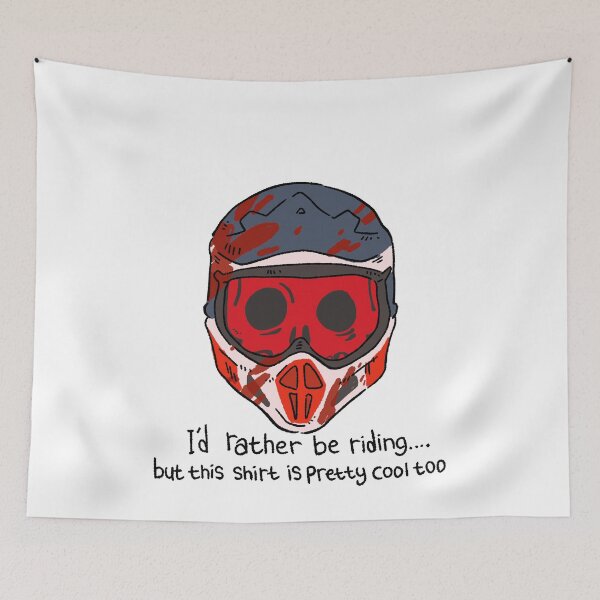 Item preview, "I'd Rather Be Riding" Funny Motocross Skull - Dirt Bike Lover Gift designed and sold by RNASstuff.