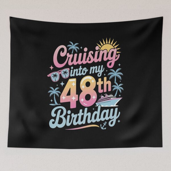Item preview, Tie Dye Cruising Into My 48th Birthday Sunglasses Trip designed and sold by Moxizz.