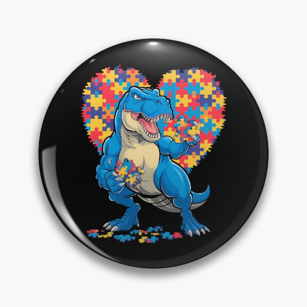 Item preview, Autism Awareness Dinosaur T-Rex Heart designed and sold by CruelShadesSt.