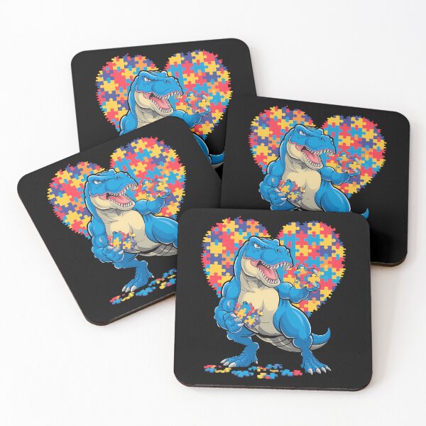 Item preview, Autism Awareness Dinosaur T-Rex Heart designed and sold by CruelShadesSt.
