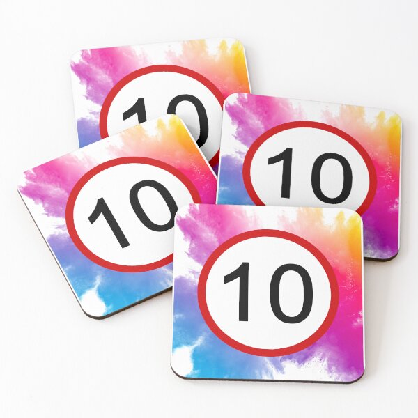 Item preview, 10, Ten, Road Sign, Age Sign, Novelty, Birthday, Rainbow  designed and sold by AASparksDesigns.
