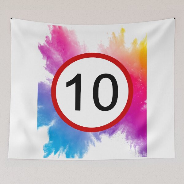 Item preview, 10, Ten, Road Sign, Age Sign, Novelty, Birthday, Rainbow  designed and sold by AASparksDesigns.