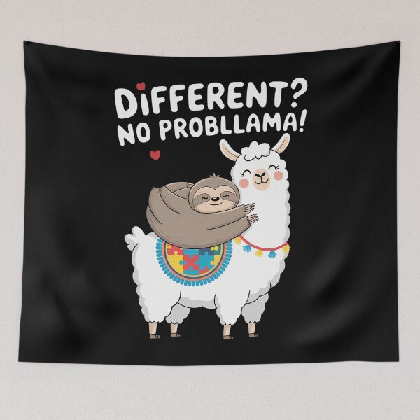 Item preview, No Probllama Llama Sloth Puzzle Cool Autism Awareness designed and sold by CruelShadesSt.