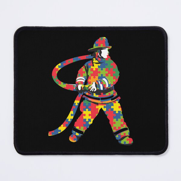 Item preview, firefighter autism support awareness acceptance fireman designed and sold by CruelShadesSt.