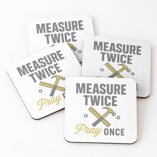 Item preview, Measure Twice Pray Once – Christian Tradesman Faith Tool Design designed and sold by SoulThread Studio.