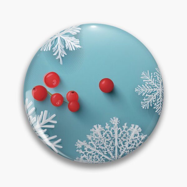 Item preview, Festive holiday snowflakes and red berries, cool blue background, minimalist blue colour palette, holiday watercolor painting, winter holiday season decor  designed and sold by navitalidesign.