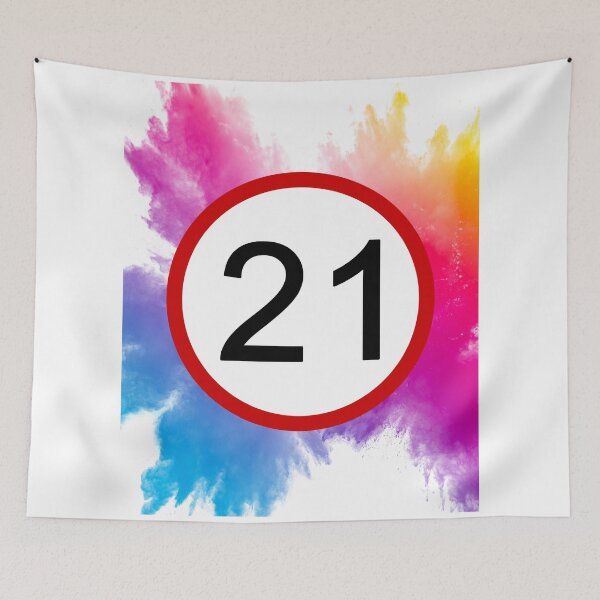 Item preview, 21, Red Circle, Road Sign, Age Sign, Birthday designed and sold by AASparksDesigns.