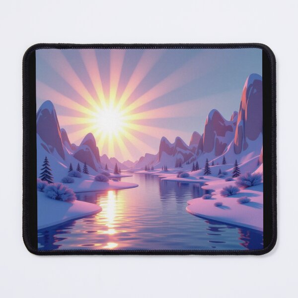 Item preview, Snow covered area around lake at sunset designed and sold by Prestons Corner.