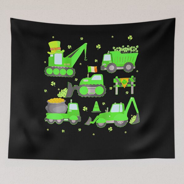Item preview, Kids Funny St Patricks Day Crane Truck Construction Boys  designed and sold by Moxizz.