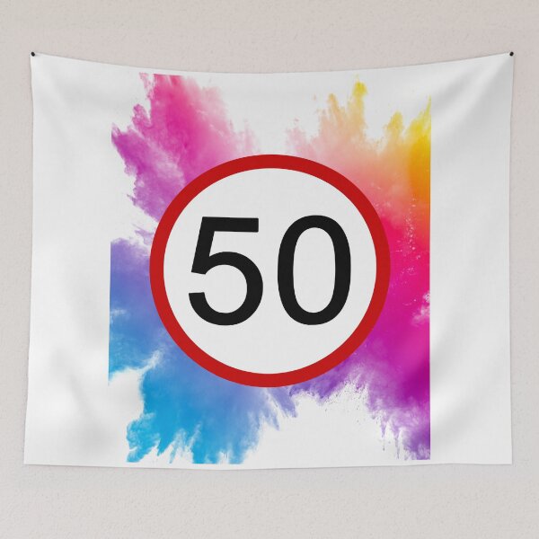 Item preview, 50, Red Circle, Road Sign, Age Sign, Fifty designed and sold by AASparksDesigns.