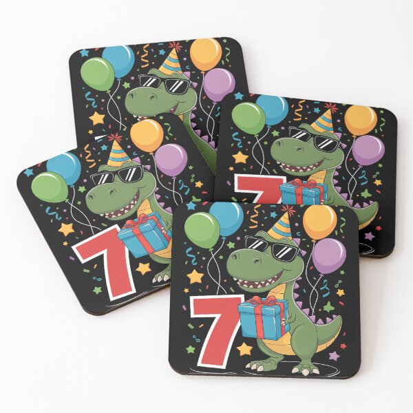 Item preview, 7th Birthday Shirt Boy Dinosaur Happy Bday T-rex Party Kids  designed and sold by Moxizz.