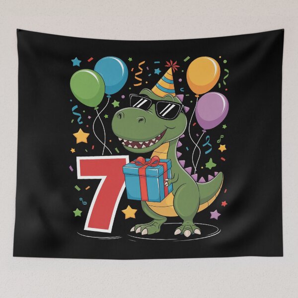 Item preview, 7th Birthday Shirt Boy Dinosaur Happy Bday T-rex Party Kids  designed and sold by Moxizz.