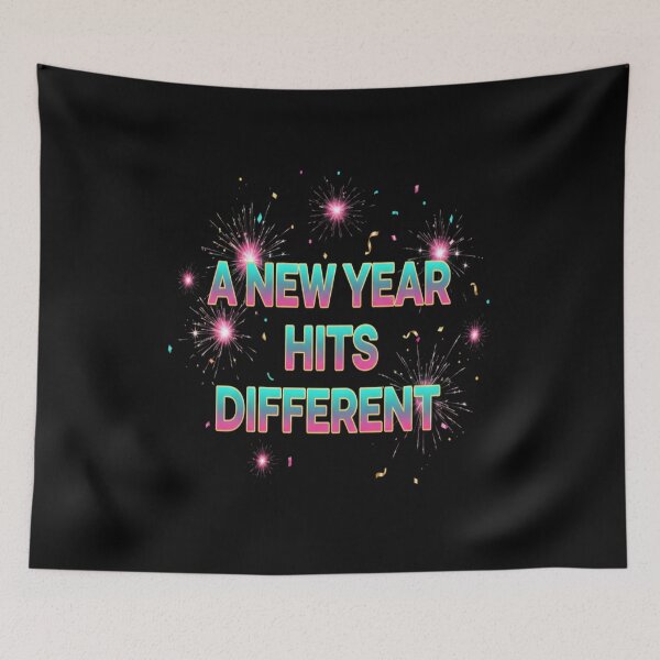 Item preview, A New Year Hits Different 2026-Bold Fireworks Typography Celebration Design designed and sold by Aarvya Fashion Club ( A.F.C ).
