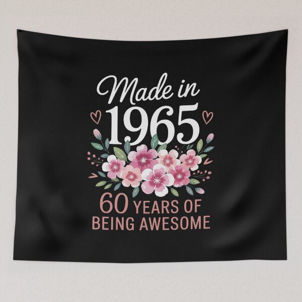 Item preview, Made In 1965 Floral 60th Birthday 60 Years Of Being Awesome designed and sold by IhanVaanMaArt.