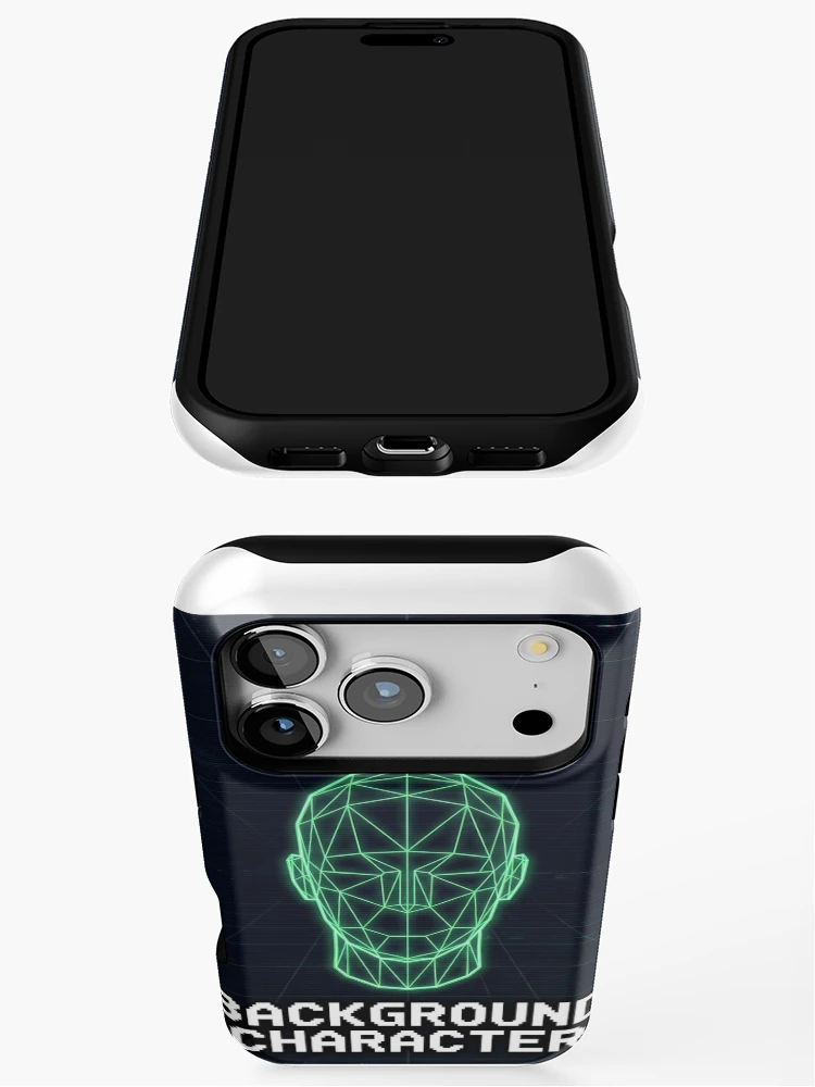Thumbnail 3 of 4, iPhone Case, Background Character - Retro Wireframe NPC Simulation designed and sold by NextLevelThread.