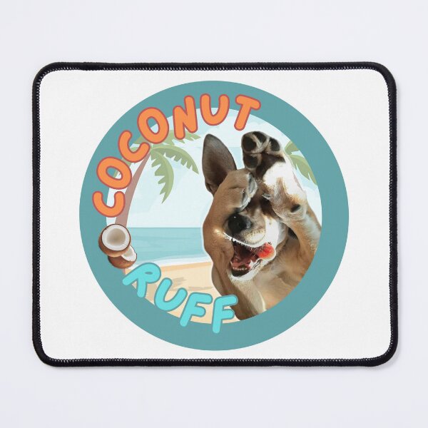 Item preview, Coconut Ruff – Teal Beach | Cute Tropical Dog Sticker designed and sold by myamcartypants.