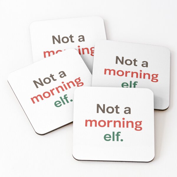 Item preview, Not a Morning Elf – Funny Minimal Christmas Quote designed and sold by Irene Catchmind.
