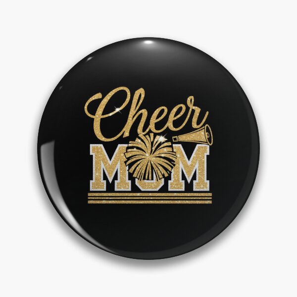 Item preview, Cheer Mom Biggest Fan Cheerleader Black Yellow Gold Pom designed and sold by catsdothingz.