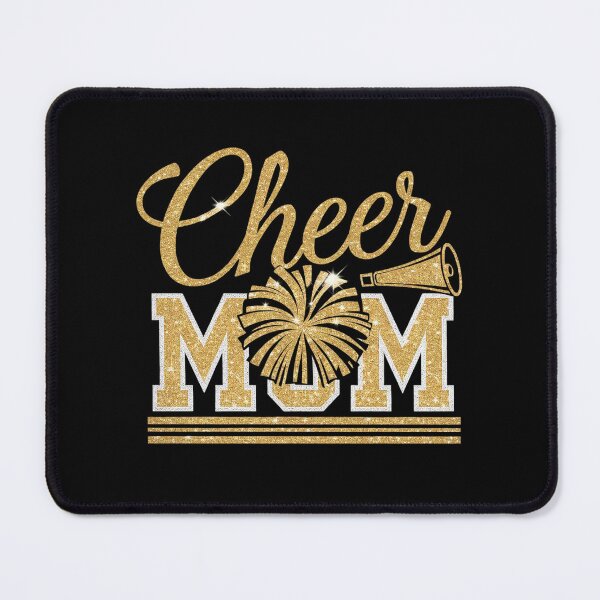 Item preview, Cheer Mom Biggest Fan Cheerleader Black Yellow Gold Pom designed and sold by catsdothingz.