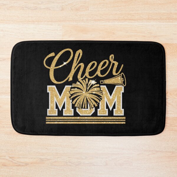 Item preview, Cheer Mom Biggest Fan Cheerleader Black Yellow Gold Pom designed and sold by catsdothingz.