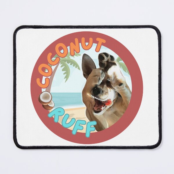 Item preview, Coconut Ruff – Sunset Vibes | Cute Tropical Dog Sticker designed and sold by myamcartypants.