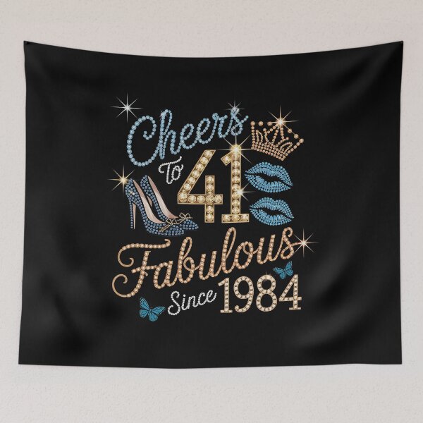 Item preview, Cheers to 41 Years Old EST 1984 41st Birthday Queen designed and sold by LKappa3Faber.