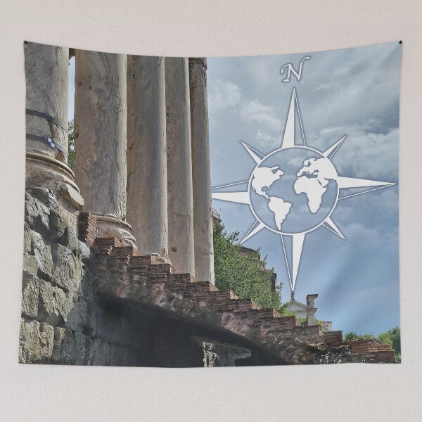 Item preview, The Roman Forum in Rome, Italy with a world compass designed and sold by CHASAcreative.