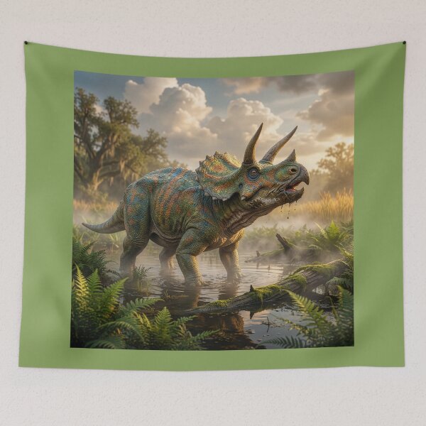 Item preview, Colorful Dinosaur: Triceratops in a Coastal Swamp designed and sold by Tridentulus.