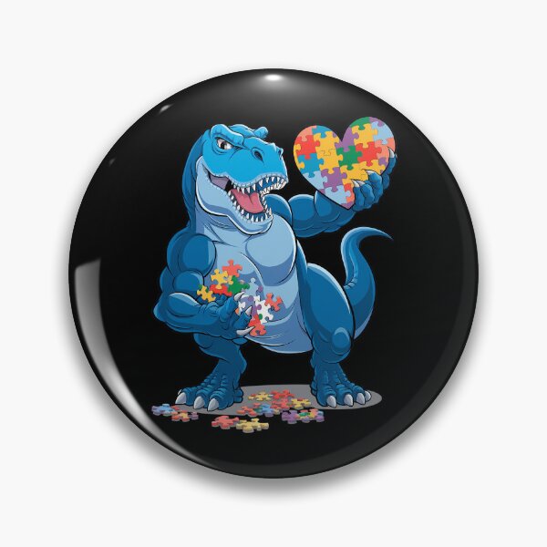 Item preview, Autism Awareness Dinosaur T-Rex Heart designed and sold by AsteriskDatBArt.