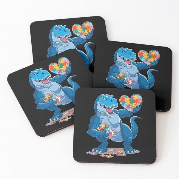 Item preview, Autism Awareness Dinosaur T-Rex Heart designed and sold by AsteriskDatBArt.
