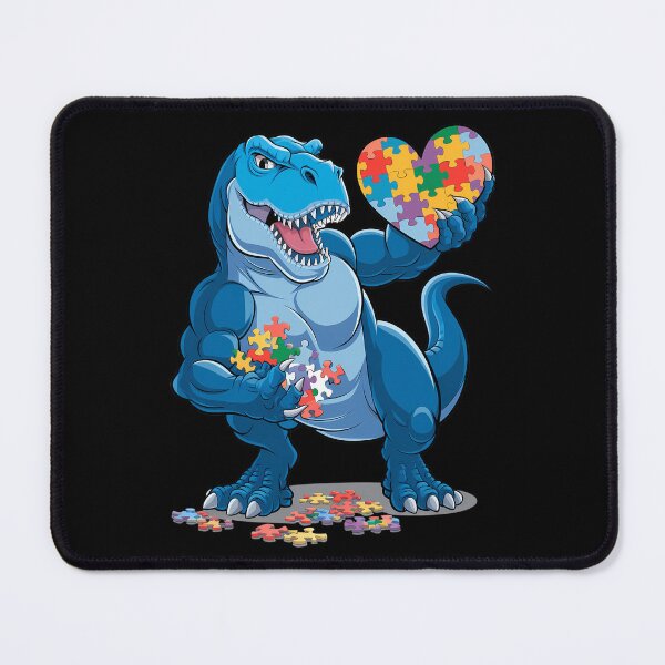 Item preview, Autism Awareness Dinosaur T-Rex Heart designed and sold by AsteriskDatBArt.