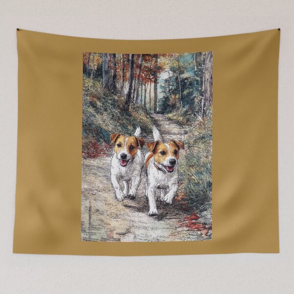 Item preview, Two Jack Russells in Pen and Ink designed and sold by Tridentulus.