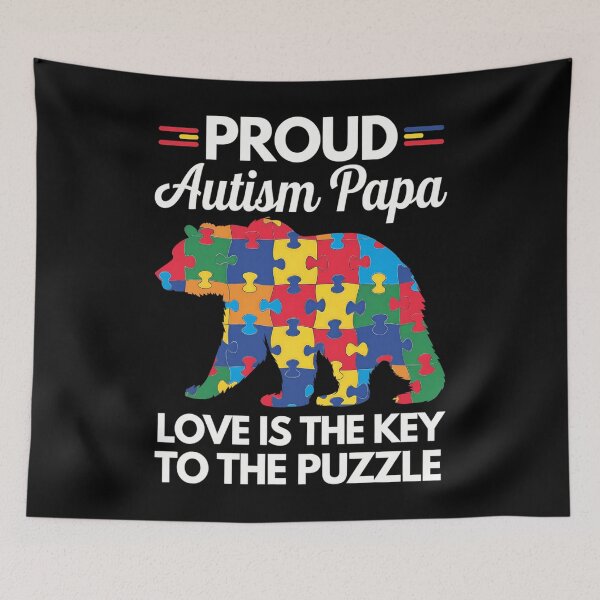 Item preview, Proud Autism Papa Bear Autism Awareness Month designed and sold by AsteriskDatBArt.