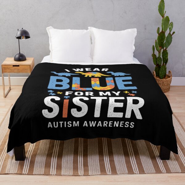 Item preview, I Wear Blue For My Sister Autism Awareness Dinosaur designed and sold by AsteriskDatBArt.