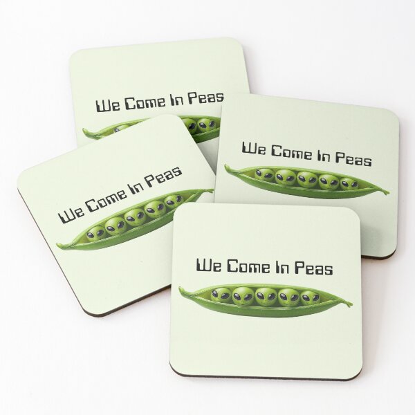 Item preview, We Come in peas cute aliens designed and sold by FatBirdie.