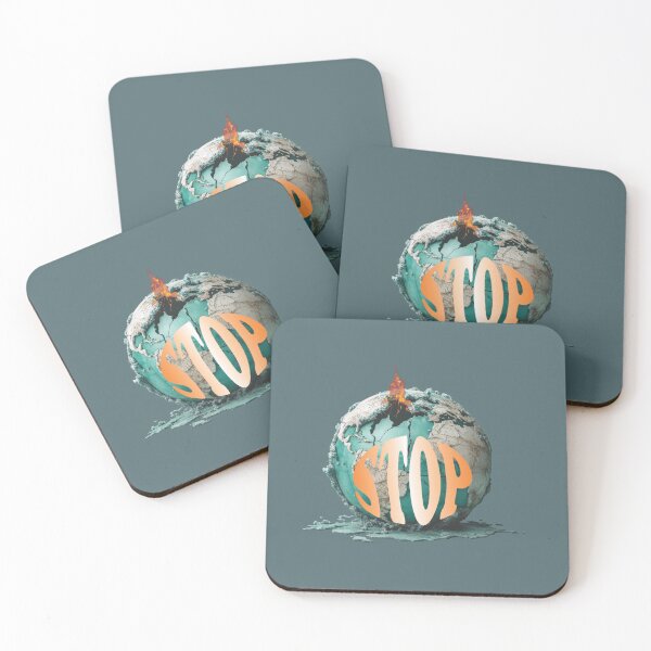 Item preview, STOP! A burning cracked earth about to catch on fire. designed and sold by ArtGMerch.
