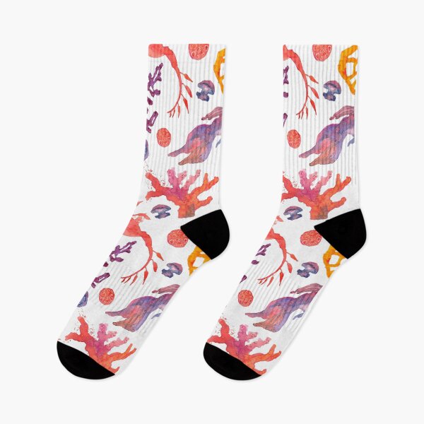 Item preview, Watercolor multicolored pattern with marine animals and algae designed and sold by Atrinheart.