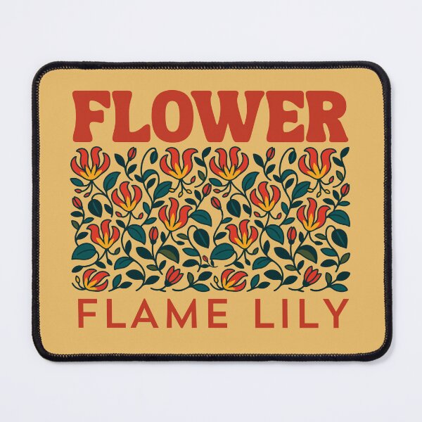 Item preview, FLAME LILY — Retro Folk-Art Flower Pattern Typography designed and sold by MvuuStudio.