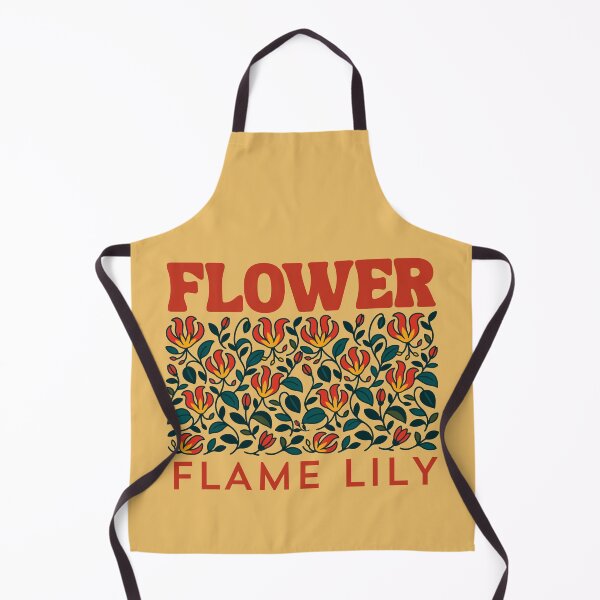 Item preview, FLAME LILY — Retro Folk-Art Flower Pattern Typography designed and sold by MvuuStudio.