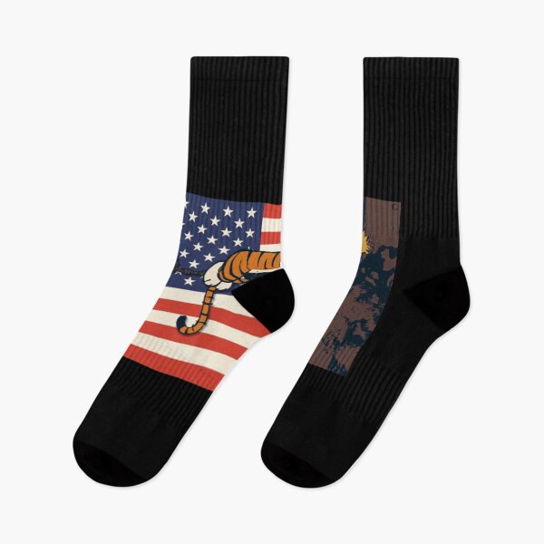 Item preview, Calvin and Hobbes in front of the American Flag  designed and sold by dawemorelyr.