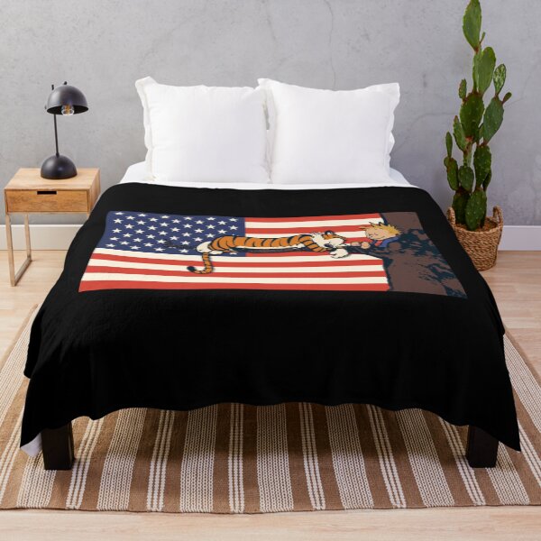 Item preview, Calvin and Hobbes in front of the American Flag  designed and sold by dawemorelyr.