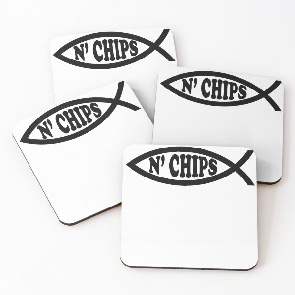 Item preview, Funny Nerdy Fish N' Chips Symbol Skeptic Black Text designed and sold by MathWare MathClips.