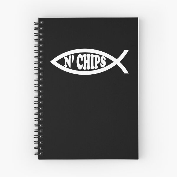 Item preview, Funny Nerdy Fish N' Chips Symbol Skeptic White Text designed and sold by MathWare MathClips.