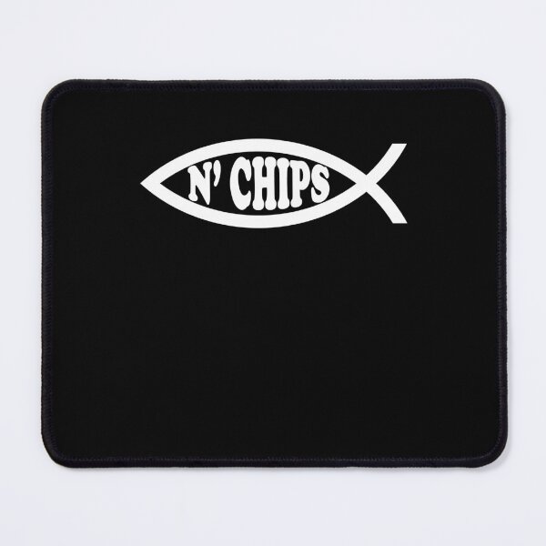 Item preview, Funny Nerdy Fish N' Chips Symbol Skeptic White Text designed and sold by MathWare MathClips.