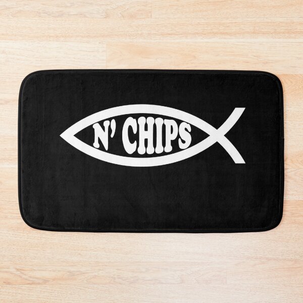 Item preview, Funny Nerdy Fish N' Chips Symbol Skeptic White Text designed and sold by MathWare MathClips.