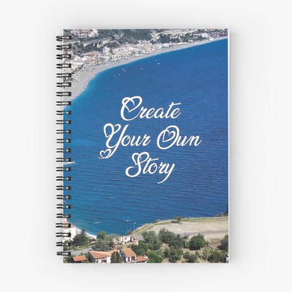 Item preview, Create Your Own Story...Taormina, Sicily, Italy...View from above of the beach and beautiful blue water designed and sold by CHASAcreative.